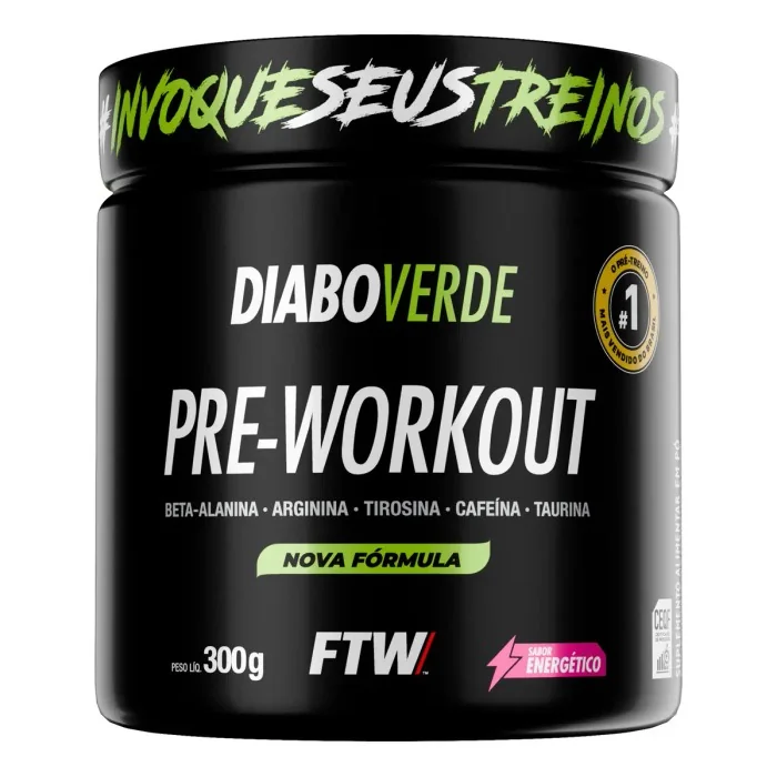 Pré-treino Diabo Verde FTW Energia Extrema 300g sabor Energético Mercado Livre