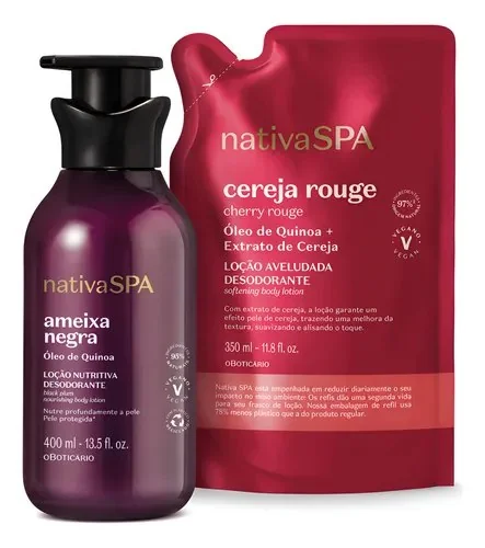 Combo Nativa Spa: Loção Corporal Ameixa Negra 400ml + Refil Cereja