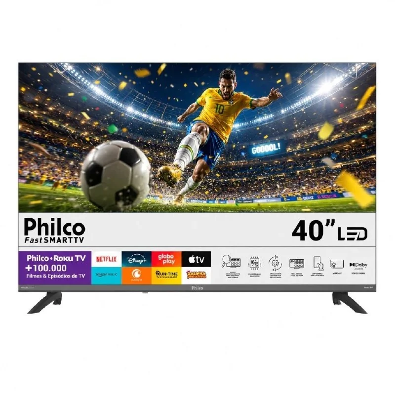 Smart Tv 40'' Philco Roku Tv Hdr10 Dolby Áudio P40cra