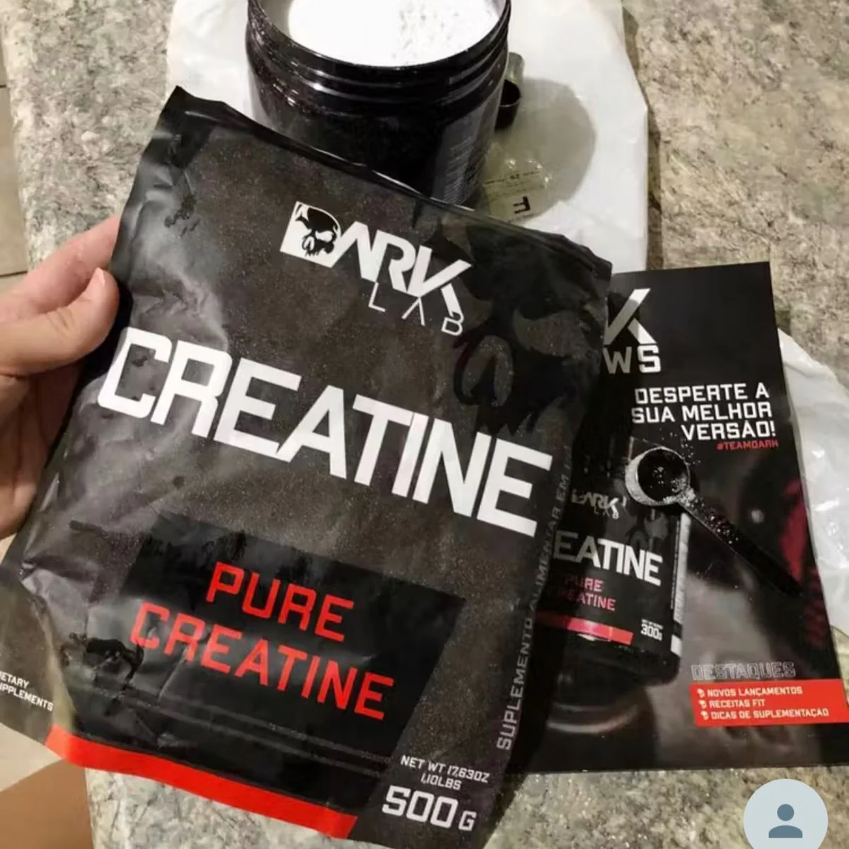 Creatina Monohidratada Pura Refil 500g Dark Lab Shopee