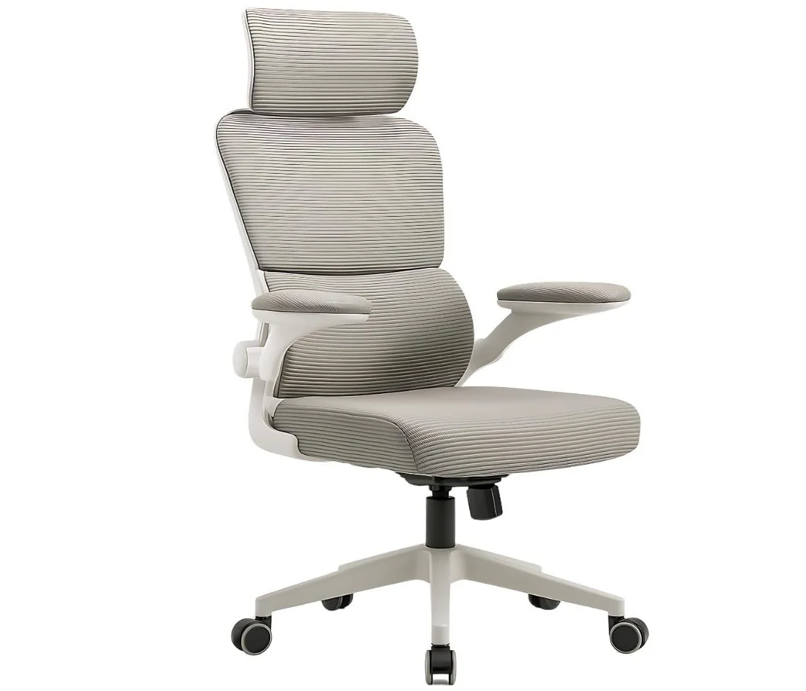 Cadeira Ergonômica Kidino com Encosto Ajustável, Apoio de Braço Rebatível, Assento Macio, Malha Respirável e Rodízios – Suporta até 200kg, Ideal para Escritório e Home Office