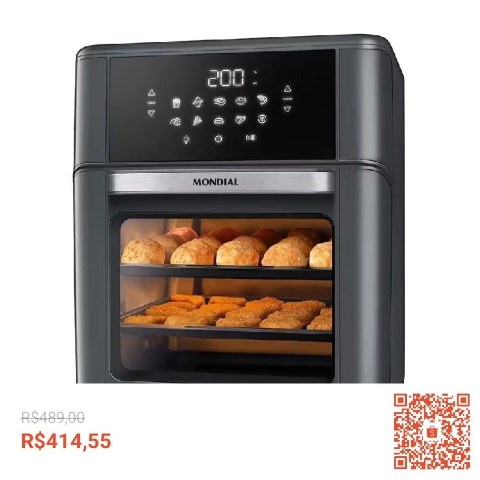 Fritadeira Air Fryer Oven AFON-12L-FG 12L Digital 2000W Mondial