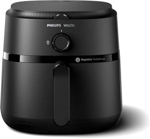 🔥 PARCELADO! Philips Walita Fritadeira Airfryer Série 1000 XL - 6,2 litros, Tecnologia RapidAir, 12 Modos de Preparo, Até 90% Menos Óleo, 2 anos de garantia, Controle Analógico, Preta, 220v (NA130/09)