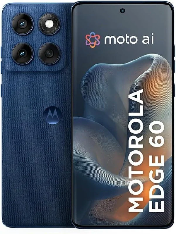 Smartphone Motorola Edge 60 5G - 512GB 24GB (12GB RAM+12GB Ram Boost) Tela Quad-Curve moto AI 50MP Sony Camera ultrarresistencia militar IP68 + IP69 - Azul Marinho