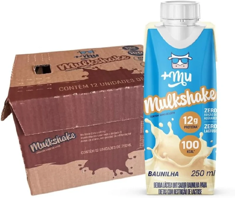 🇧🇷🇧🇷🇧🇷 +Mu Mulkshake Bebida Proteica Sabor Baunilha - Pack 12 unidades 250 mL
