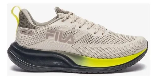 Tênis Esportivo Masculino Speed Lite Fila Bege/oliva Medio/limao Lisa 43 Br
