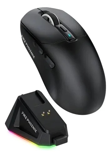 Mouse Gamer Sem Fio Fire Phoenix 24000dpi Paw3311 Preto