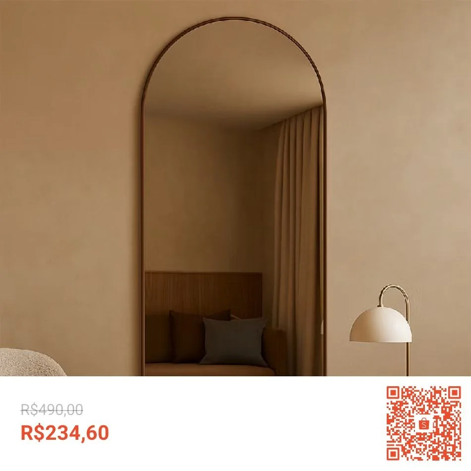 Espelho Portal 160x70cm Corpo Inteiro Grande Para Loja Estúdio Recepção Sofisticado