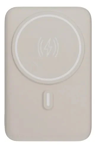 Carregador Portátil Power Bank Indução 10.000 Magsafe Com Suporte Dobrável Geonav Off White