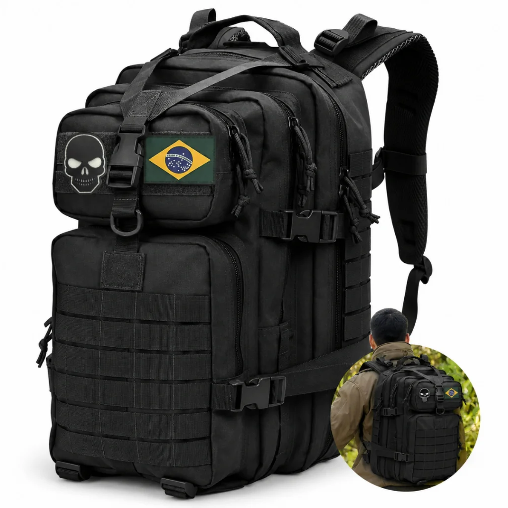 Mochila Tática 50 Litros Reforçada Impermeável Masculina Grande Camping Shopee