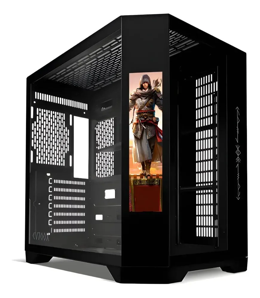 Gabinete Gamer Mancer CV700X M-Tower Tela LCD L Vidro Preto Mercado Livre