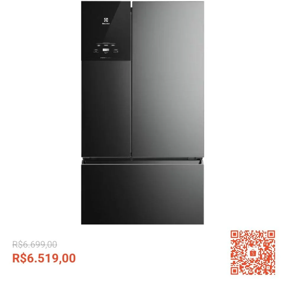 Geladeira Electrolux Frost Free Inverter 596L AutoSense 3 Portas Cor Black Inox Look (IM8B)