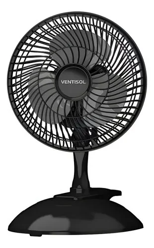 Mini Ventilador Ventisol 20cm 3 Pás Preto Clip Portátil De Mesa 20 Cm 60 Hz 127v Plástico