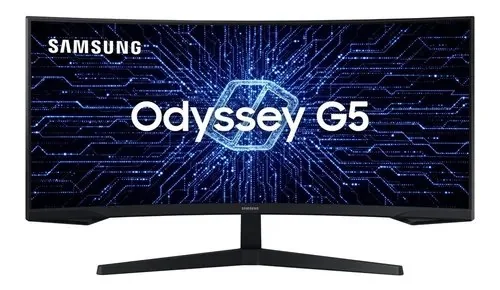 Monitor Gamer Samsung Odyssey G5 34  Ultrawide 165hz 1ms Hdr10 Hdmi Freesync Premium Preto 127/220v