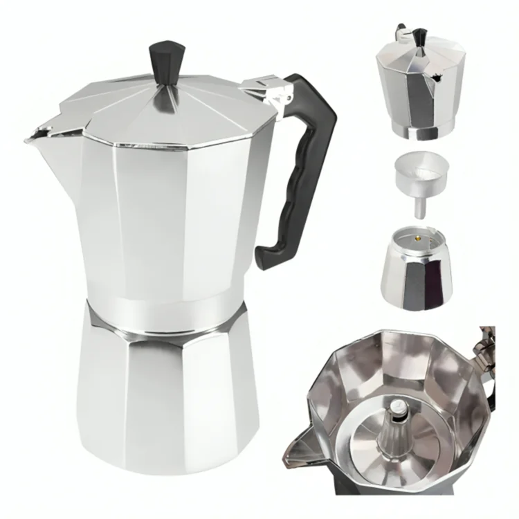 Cafeteira Italiana Alumínio 3/6/9 Xícaras Aço Decorada Top Cafeteira Rápida Shopee