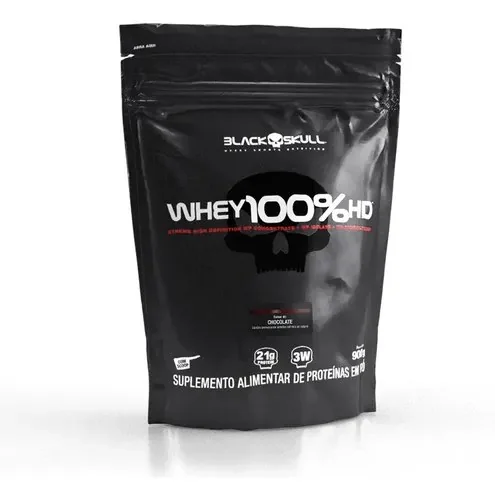 🚀 Whey 100% Hd Refil Black Skull - 900g (wpc, Wpi E Wph) Sabor Chocolate