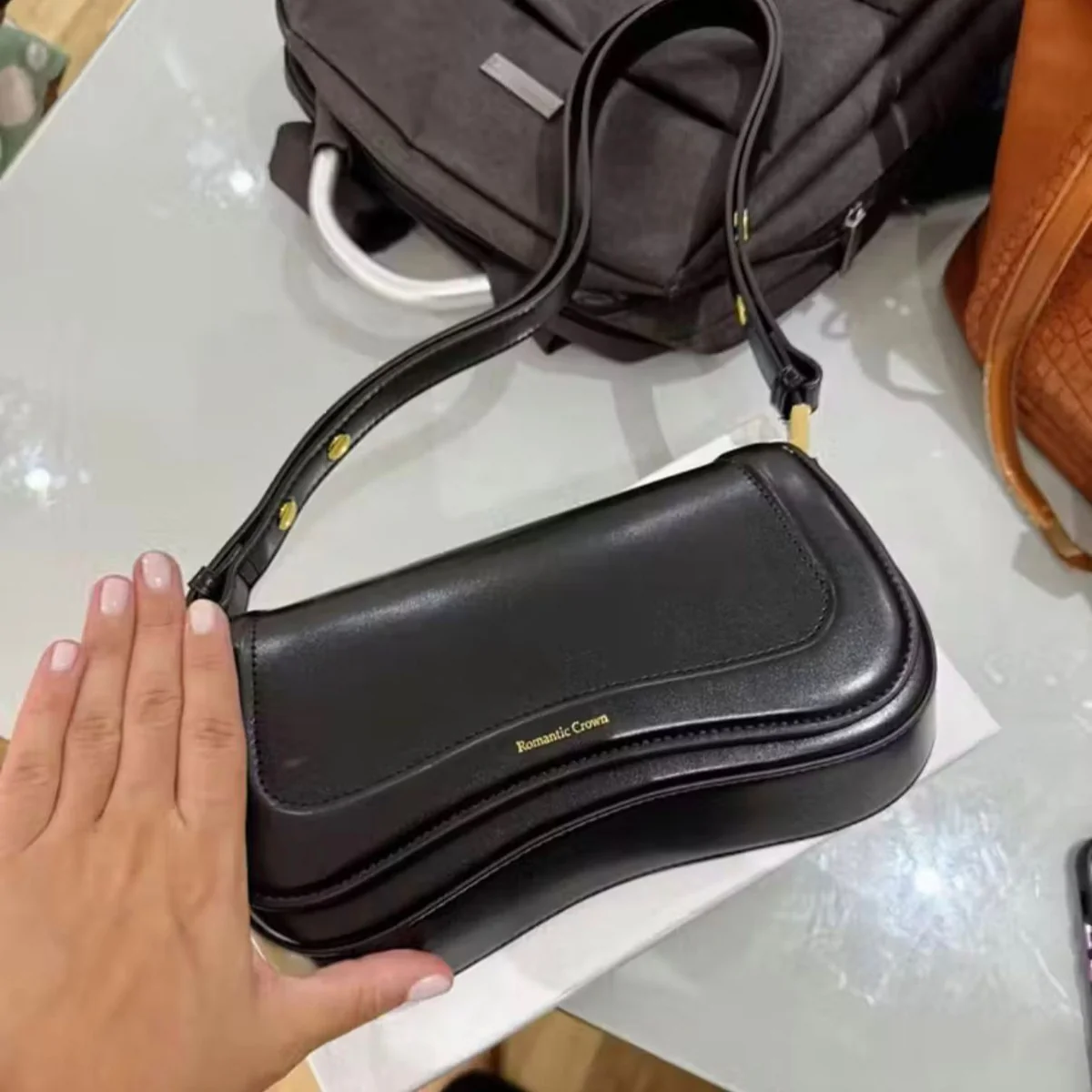 Bolsa de Ombro Pequena Feminina Mini Bolsa Sacola Tiracolo de Couro Impermeável Shopee