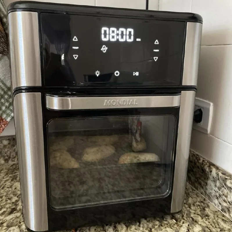 MONDIAL Fritadeira Air Fryer Forno Oven 12L, Preto/Inox, 2000W, 110V - AFON-12L-BI
