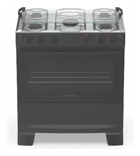 Fogão 5 Bocas Mônaco Plus Com Mesa Inox Automático Atlas Preto