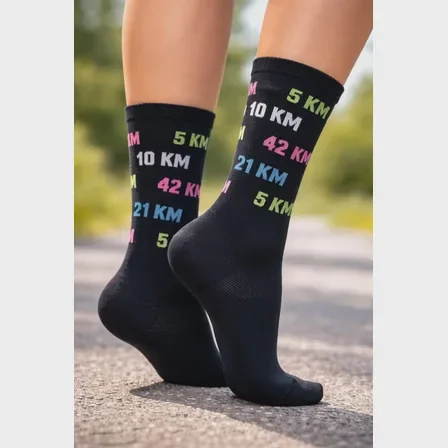 Meia Cano Alto Km Dry Poliamida Corrida Caminhada Pedal Preto 35-41 Mercado Livre