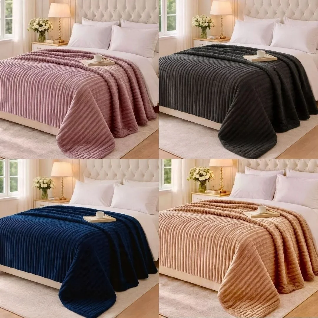 Manta Casal Confort Canelada 2,00 x 1,80 Mt Varias Cores