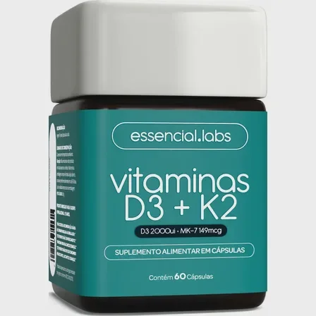 Vitamina D3 + K2 Menaquinona-7 - 60 cápsulas Mercado Livre