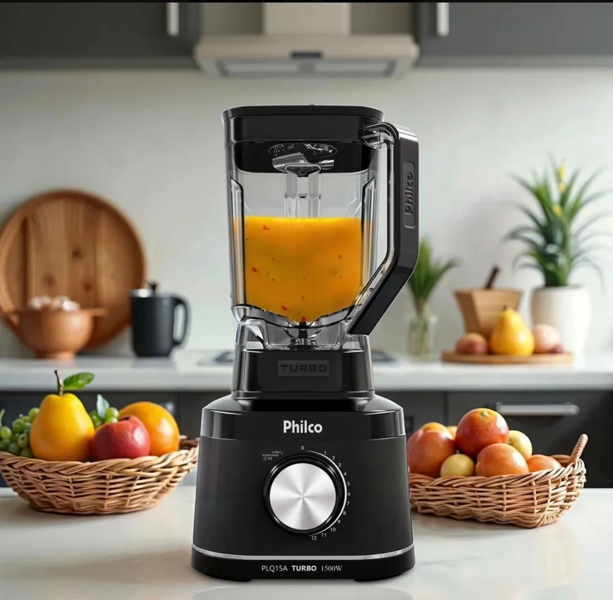 Liquidificador Philco 1500w 3,1l 12 Velocidades Com 6 Lâminas Plq15a Preto 220v