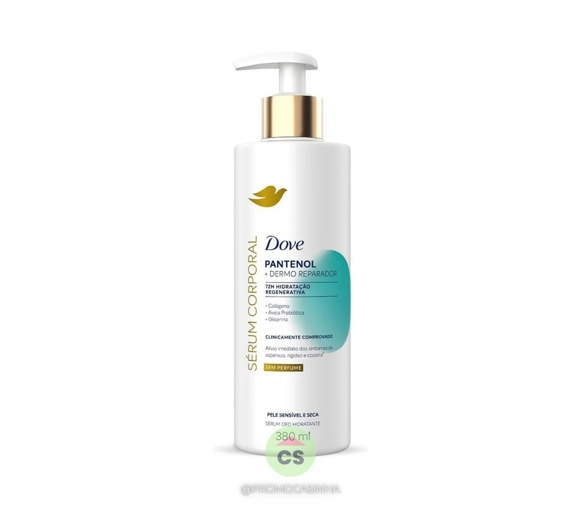 Dove Sérum Hidratante Corporal sem Perfume Pantenol + Dermo Reparador 380ml