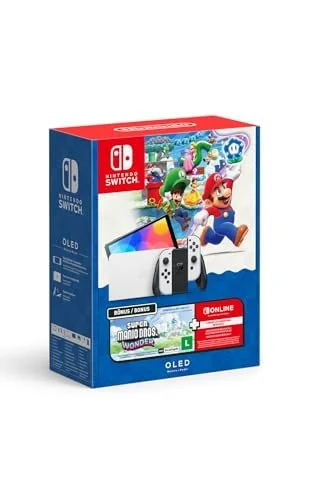 🔥 PARCELADO! Bundle Nintendo Switch OLED + Super Mario Bros. Wonder + 3 Meses de Assinatura Nintendo Switch Online