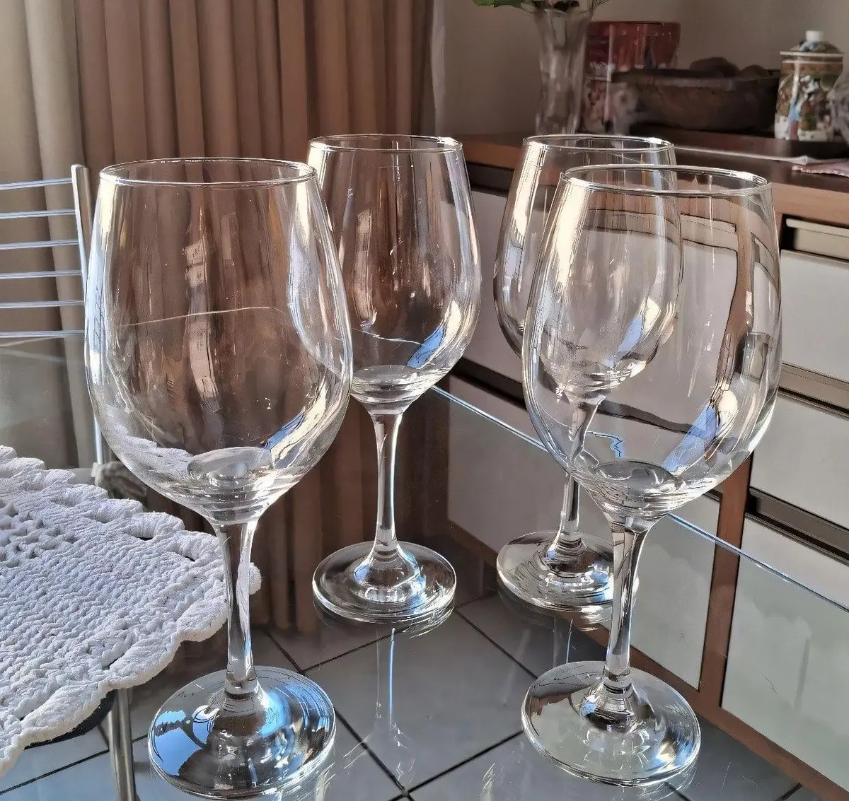 Taça De Vidro 490ml Jogo Taças Vinho Tinto 6 Peças Ruvolo Incolor