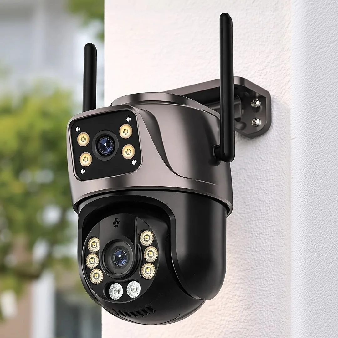 Camera Segurança Ip A29 Prova D'agua Duas Lentes App Yoosee Cor Preto Camera Dupla Preta