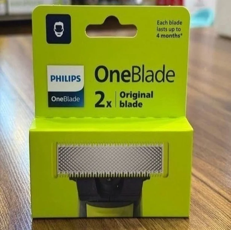 Philips OneBlade QP220/51 Lâminas de Reposição Masculinas em Aço Inoxidável – Pacote com 2 Unidades