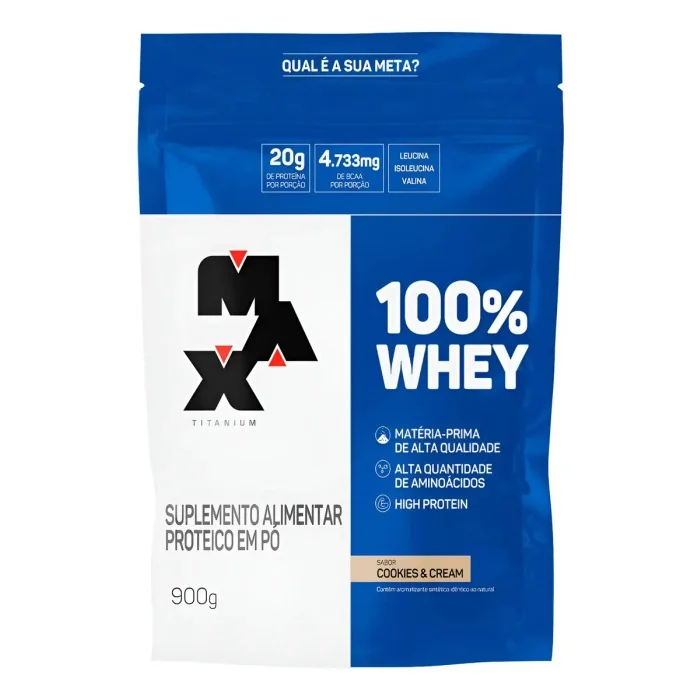 100% Whey Max Titanium 900g Cookies & Cream Mercado Livre