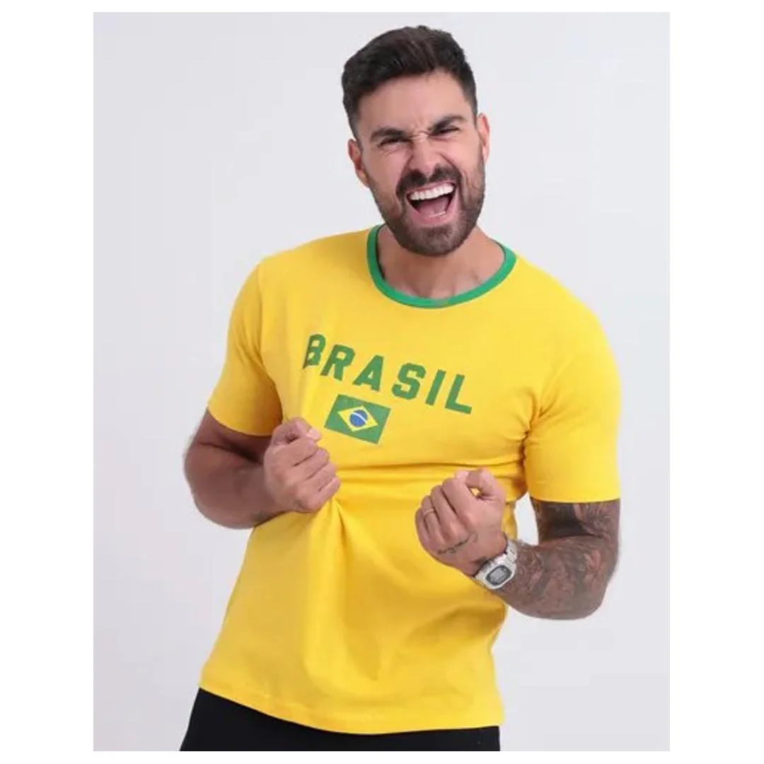 Camiseta do Brasil Masculina Camisa Copa 2026 Amarela Verde G Mercado Livre