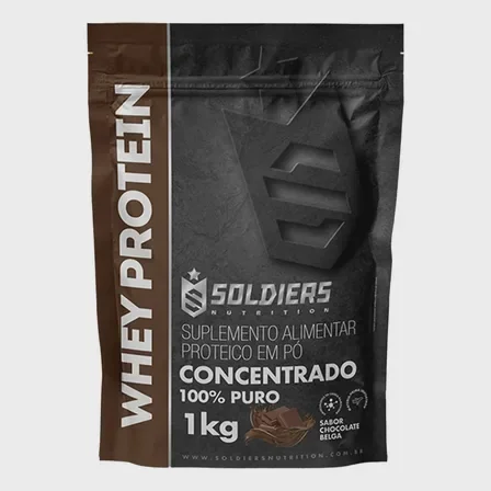 Whey Protein Concentrado 1kg Sabor Chocolate Belga Soldiers Nutrition Mercado Livre