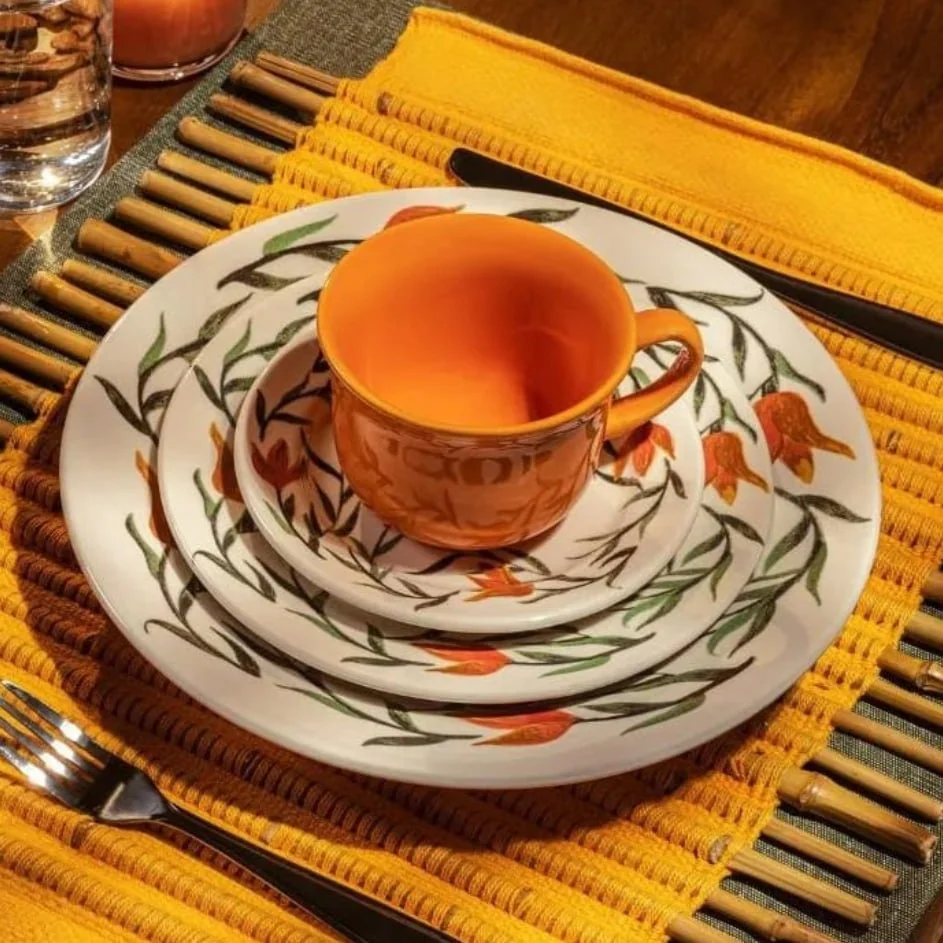 Aparelho De Jantar E Chá Donna Lírios 20 Peças Biona Estampado