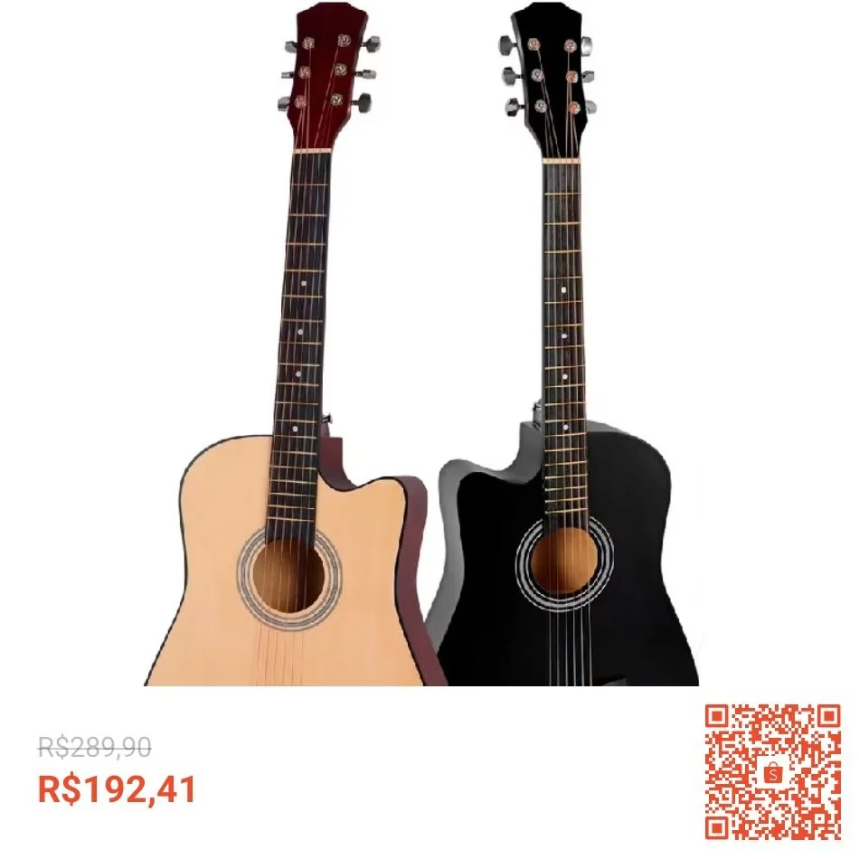 Violão Acústico Clássico para Iniciantes Destros Cordas de Aço 6 Cordas Instrumento Musical Estudo e Lazer