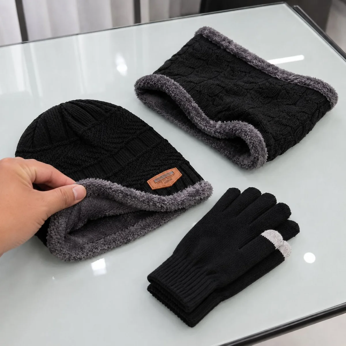 Kit Touca Gorro Cachecol Luva Touch Inverno Frio Masculino Mercado Livre