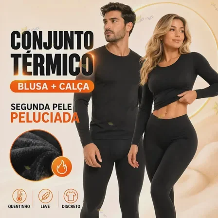 Conjunto Segunda Pele Térmica Flanelado Frio Intenso Preto Mercado Livre