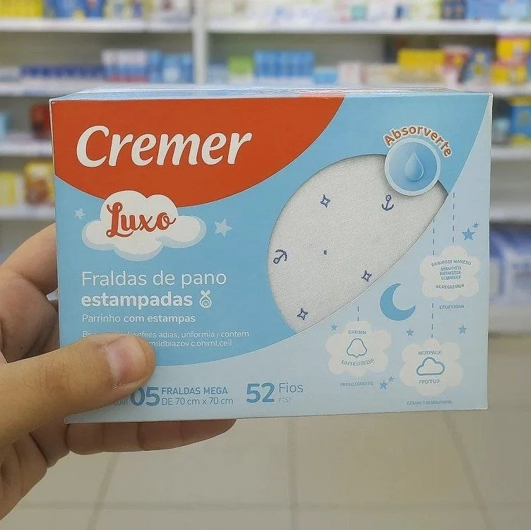 Cremer Fralda Luxo Estampa Masculina Pc Com 5 Unidades (Embalagem Pode Variar)