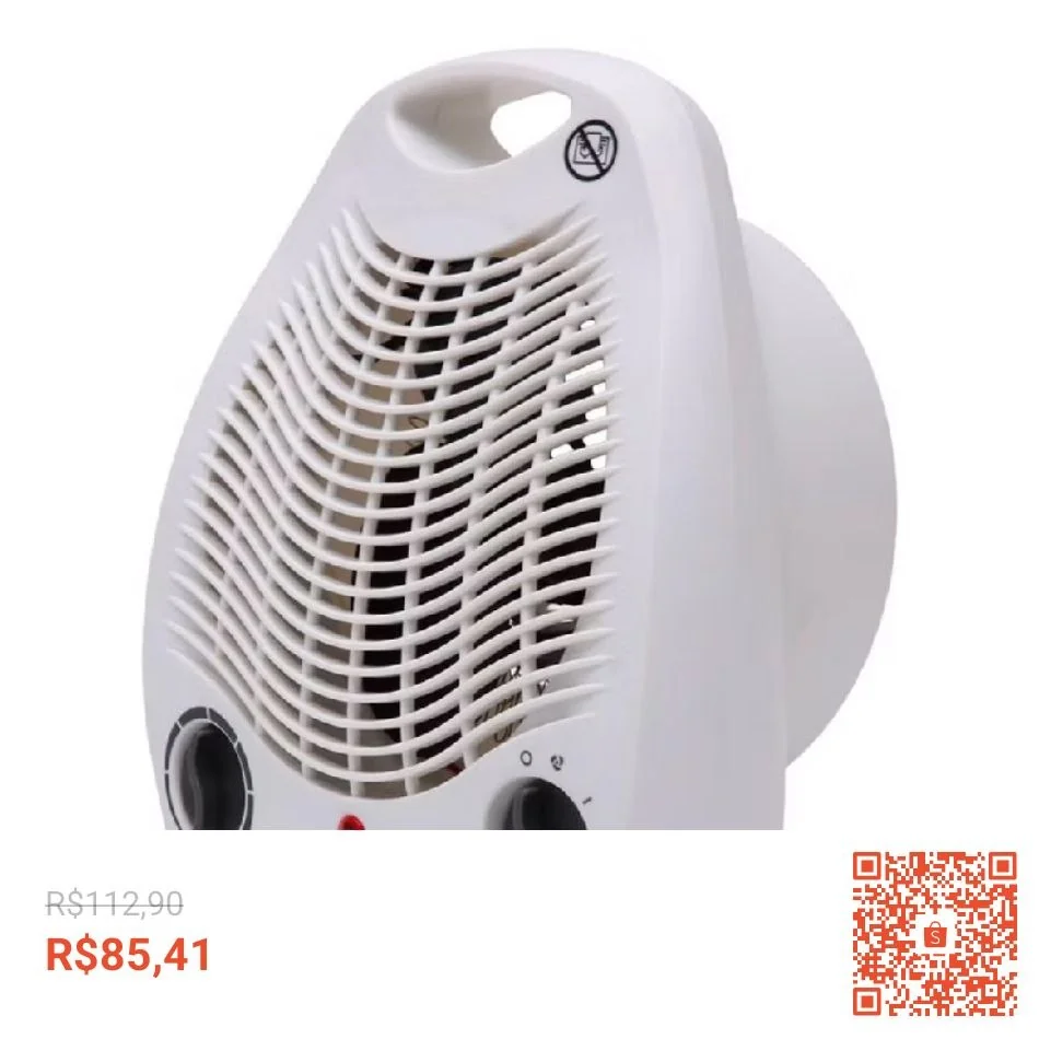 Aquecedor de Ambiente Portátil a Ar Ventilador Quente Branco 3 em 1 2000W AQ01 - Mimo Style
