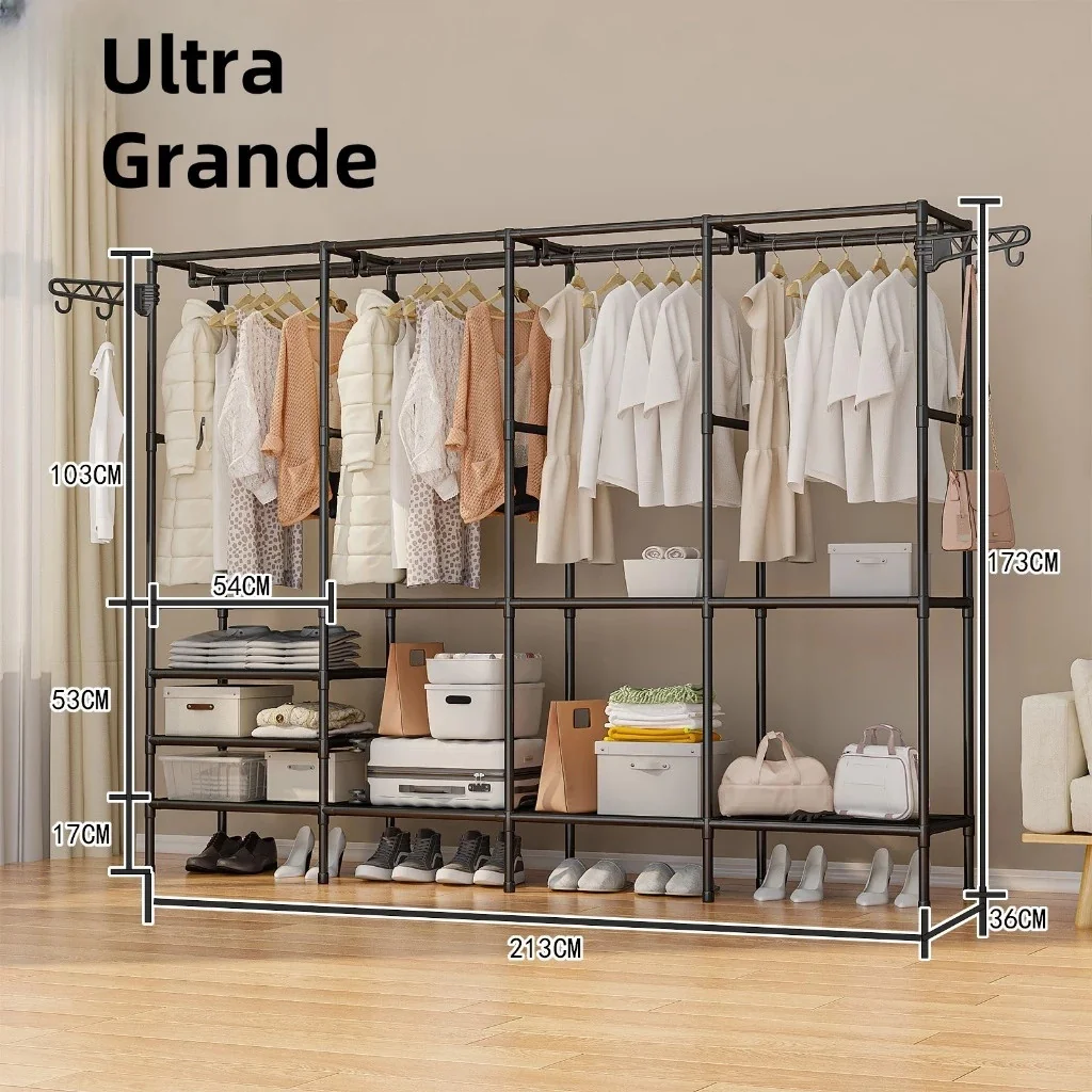 Arara Dupla/Tripla/Quádruplo Organizadora de Roupas Conceito Aberto Guarda-Roupa Moderno Shopee