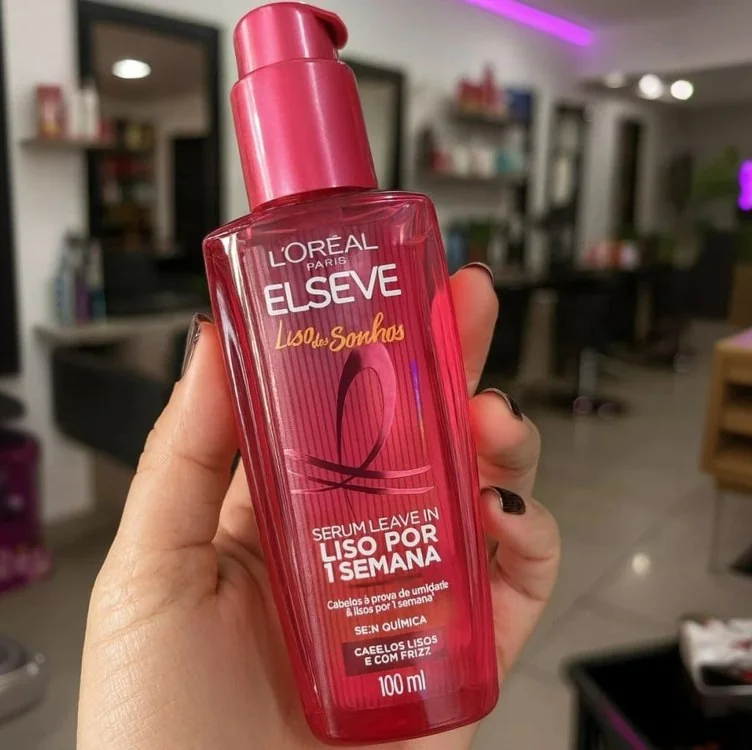 L'Oréal Paris Elseve Liso dos Sonhos, Sérum Leave-in com Tecnologia Ativada por Calor para Efeito Liso por 1 Semana, Antifrizz, Protetor Térmico e Barreira Contra Umidade, 100ml