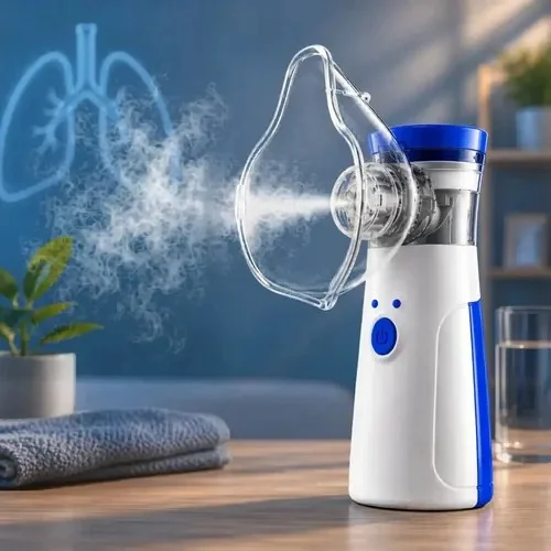 🇧🇷🇧🇷🇧🇷 Inalador Nebulizador Portátil Bahrein Usb Pilha Cor Azul Silencioso Aparelho Inalação Compacto Mesh Bivolt Nebulizador... 127/220v