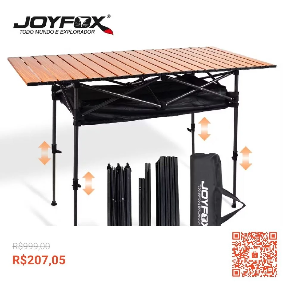 🚀 Mesa Dobrável 120cm Ultraleve Portátil Altura Ajustável Resistente Para Camping Acampamentos Churrascos