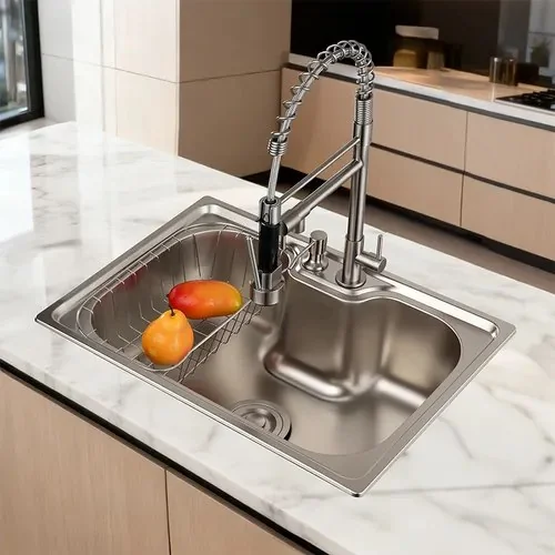 Cuba Para Pia Gourmet Luxo Guerra Aço Inox + Torneira Água Fria Flexivel Bancada Cozinha 60x42cm Kit Completa 60cm 42cm Winda Prateado