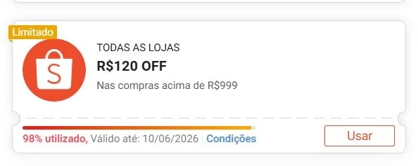 🔥 Cupom Shopee Produtos Selecionados