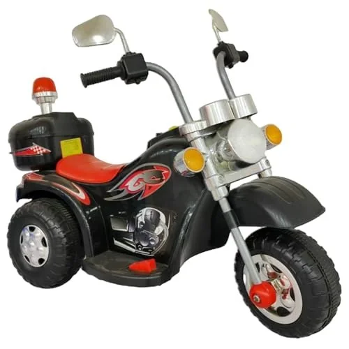 Bang Toys - Moto Elétrica Infantil Guardian X 6V - com Luz de LED, Sons Realistas e Acelerador no Pedal - Suporta até 25kg - Cor Preta