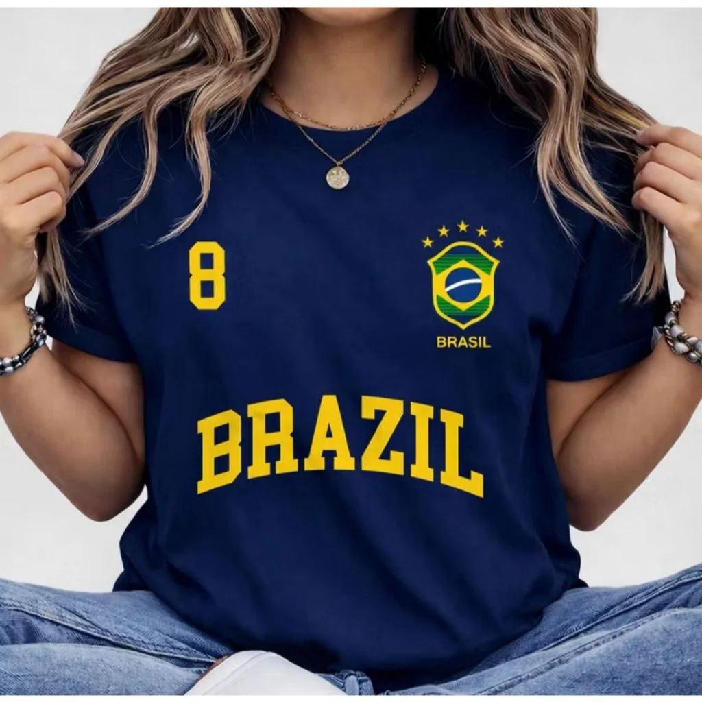 Blusa Feminina Brasil T-shirt Verão Algodão Shopee