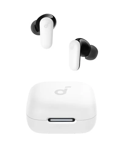 soundcore P30i da Anker, Fone de Ouvido Bluetooth 5.4 com Cancelamento de Ruído Adaptativo, Graves Poderosos, 45H de Reprodução, Estojo 2-em-1 com Suporte para Celular, IP54, Fone sem fio TWS, Branco